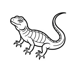 Obraz premium lizard line art vector on white background