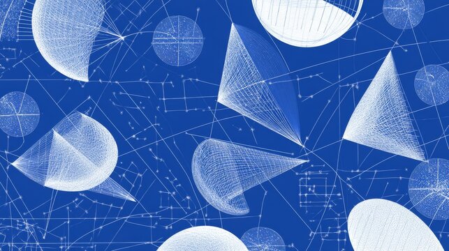 a background image for a learning poster about quadratic functions. on it you can see many parabolas in a cordinate system. the color style is blue