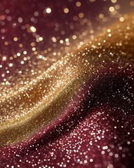 A golden glitter fading into rich burgundy sparkle gradient background