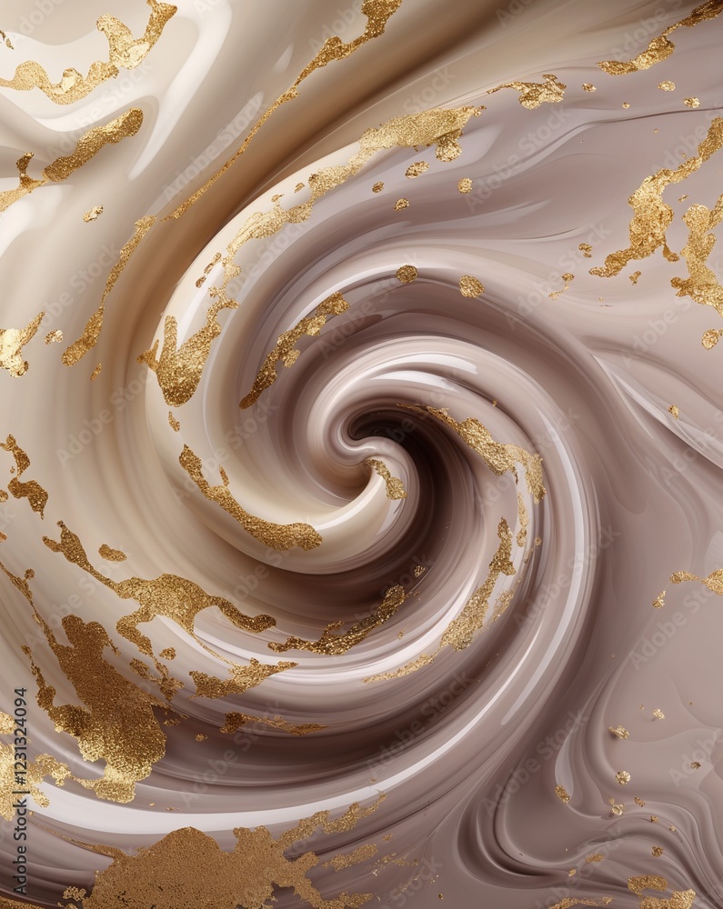 Poster a light beige transitioning into soft taupe with golden accents marble swirl gradient background
