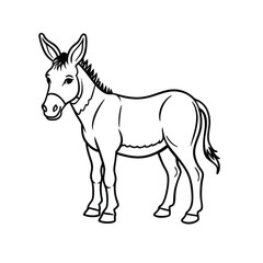 illustration of a donkey line art vector