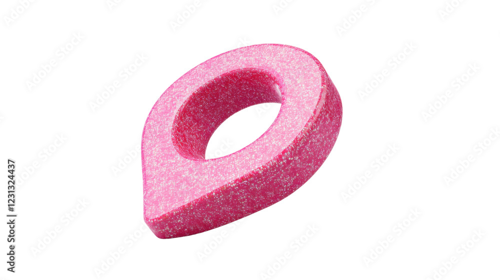 Poster pink location pin icon floating with transparent background