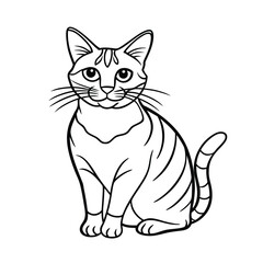 cartoon cat line art vector