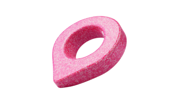 Pink location pin icon floating with transparent background