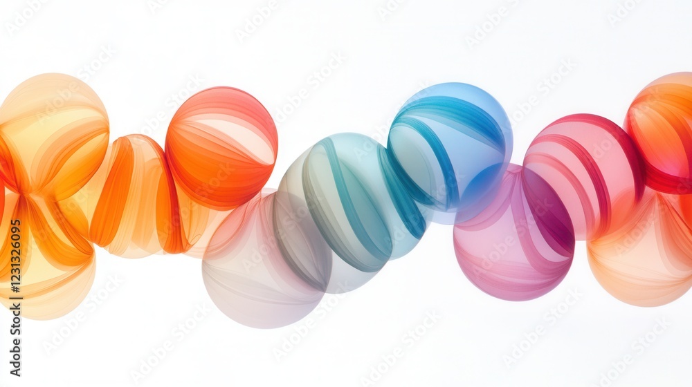 Aufkleber dynamic 3d gradient spheres design, vivid colors and shapes creating an engaging visual experience o