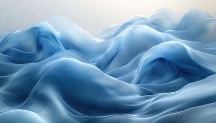 Obraz premium Abstract Blue and White Waves Flowing Background Minimalistic Design