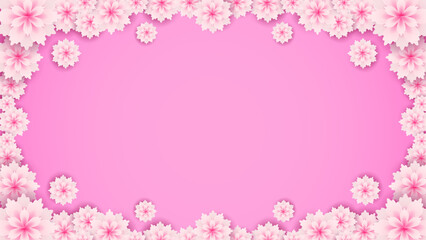 Blank background flower decoration concept with pink background.