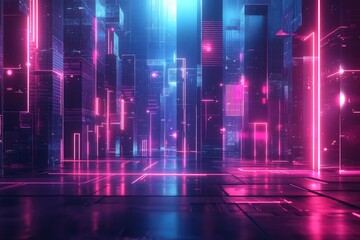 Wireframe designs with a futuristic touch, incorporating geometric shapes and neon colors to create a high-tech, digital aesthetic