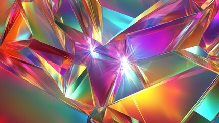 microscopic gem structure, rainbow refractive patterns, geometric crystal formation, prismatic light scatter, kaleidoscopic mineral detail, iridescent facet array, abstract crystalline macro