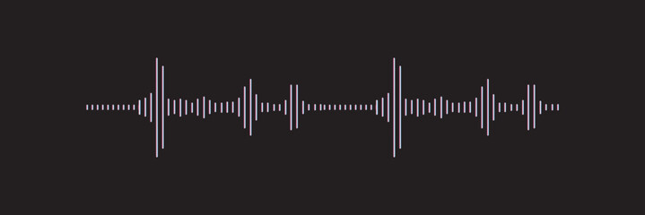 Set of radio Wave icon. Monochrome simple sound wave on transparent background. Vector sound wave icon. Music player sound bar. Record interface. Equalizer icon with soundwave line. used for mobile