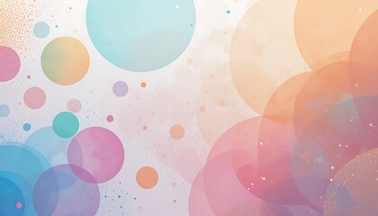 Abstract Pastel Watercolor Background with Overlapping Circles and Soft Color Palette
