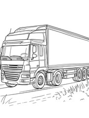 Professional Commercial Truck for Kids Coloring and Learning