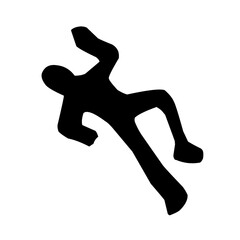 Hand drawn dead body silhouette 