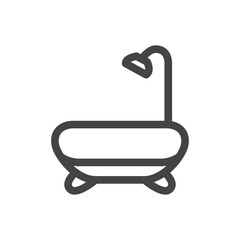 線画日用品家電関連の単品アイコン　風呂