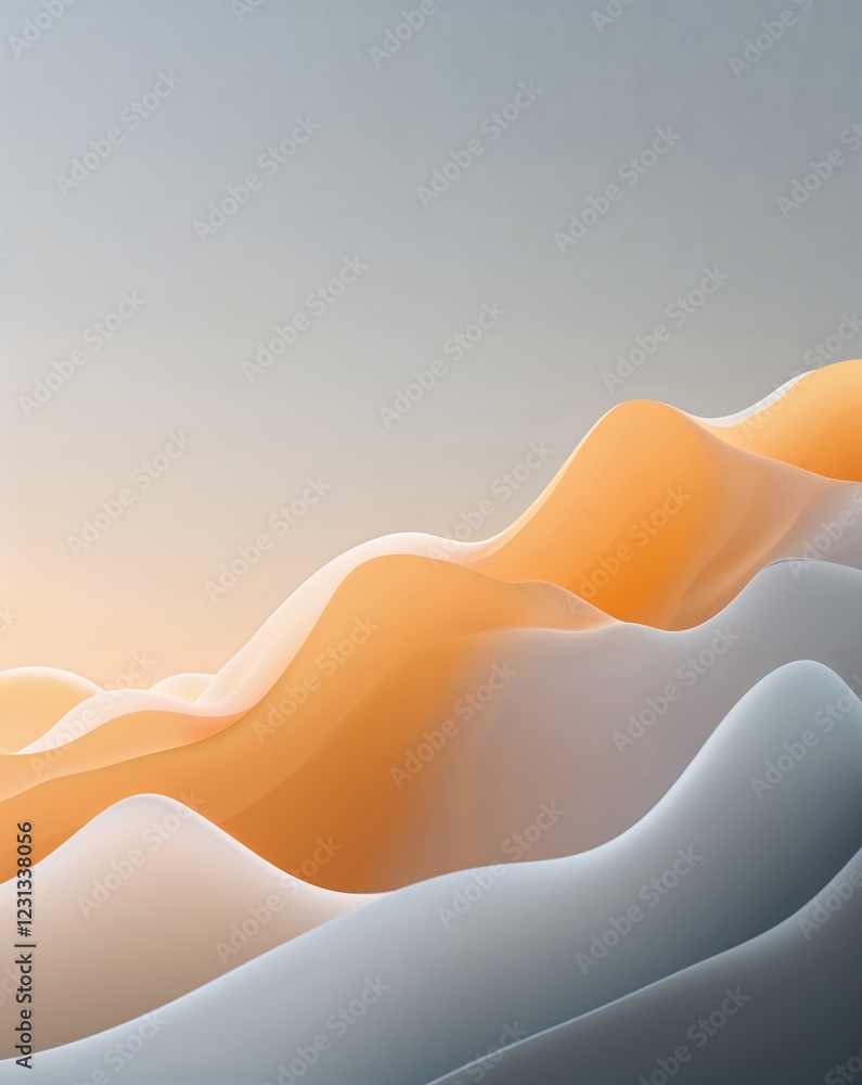 Poster a soft pale orange blending into frosted soft gray frosted glass gradient background