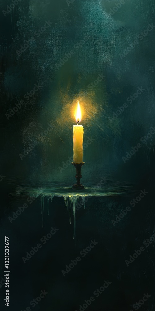 Poster captivating candlelight: embracing serenity and warmth in a dark setting