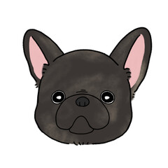 フレンチブルドッグの顔(ブリンドル)