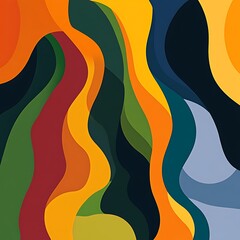 Abstract colorful wavy shapes background
