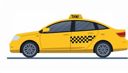 yellow taxi car. Yellow taxi car Vector illustration in flat design. isolated on white background