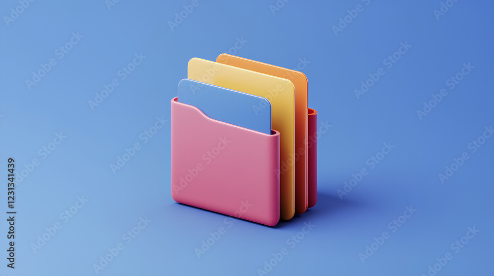 Poster folder file icon. minimal office files folder data storage bank data office files fold icon. documen