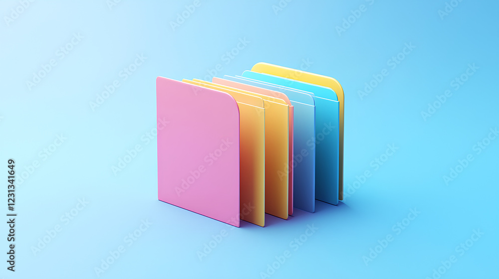 Poster folder file icon. minimal office files folder data storage bank data office files fold icon. documen