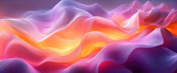 Obraz premium Abstract Flowing Shapes in Purple and Orange