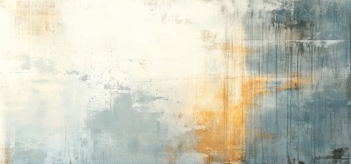 Obraz premium A textured abstract artwork showcasing soft blends of blue, white, and orange, creating a calming, modern aesthetic.