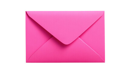 Bright pink envelope on transparent background