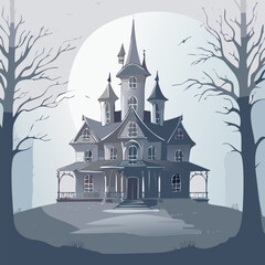 Spooky Haunted Mansion Vector illustration