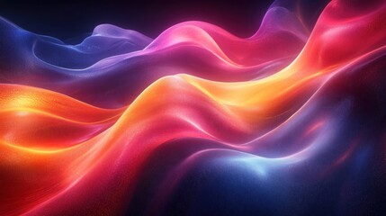 Obraz premium Luminous Abstract Curved Shapes in Vibrant Neon Colors with Soft Backlighting