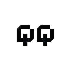 QQ monogram logo design letter text name symbol monochrome logotype alphabet character simple logo