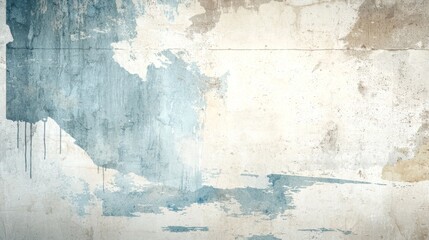 Naklejka premium A textured, abstract background with blue and beige tones, featuring streaks and weathered patches that evoke a sense of calm and vintage aesthetics.