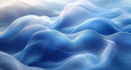 Obraz premium Flowing Blue Lines Abstract Minimalist Design Soft Lighting 3D Render