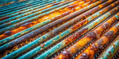 Close-up Diagonal Tube Sheet with Salt Scale and Corrosion