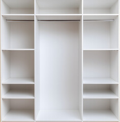 empty shelves on a white background