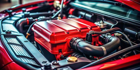 Fototapeta premium Tangerang City Indonesia: Minimalist Car Engine Bay Detail - November 2024