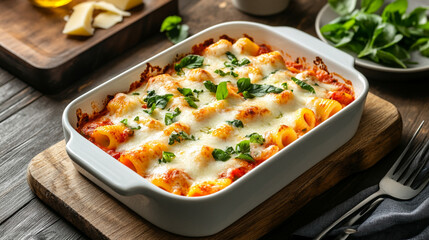 Delicious Homemade Gnocchi with Rich Tomato Sauce and Melted Cheese meal menu pasta lunch italy     