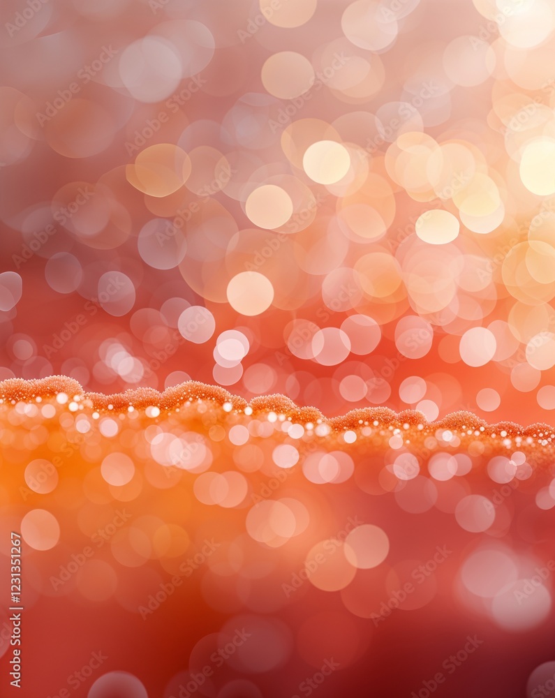 Poster a warm coral fading into soft apricot orange bokeh blur gradient background