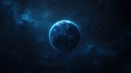 Obraz premium Earth illuminated in the depths of space