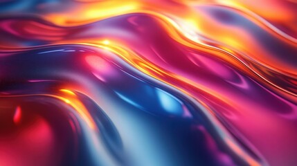 Obraz premium Vibrant Abstract Colorful Curved Surface with Reflective Gradient in Modern Design