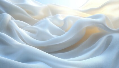 Obraz premium Abstract 3D White Wave Wall Background with Smooth Flowing Design and Soft Natural Lighting