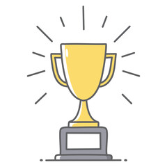 Champion Trophy Icon - Vector Design