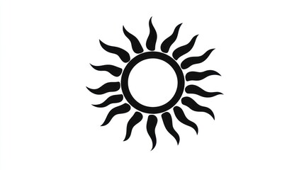 Naklejka premium Stylized sun icon; white background; design element; graphic