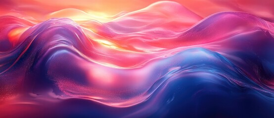 Obraz premium Iridescent Fluid Abstract Background with Surreal Shapes and Chiaroscuro Lighting