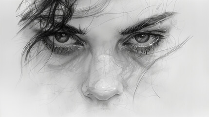 Fototapeta premium Depression portrait sketchs