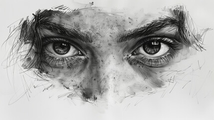 Fototapeta premium Depression portrait sketchs