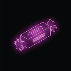 Neon candy bar sign glowing on a black background, perfect for any project needing a retro, eye catching element