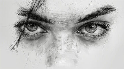 Fototapeta premium Depression portrait sketchs