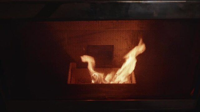 Pellet Stove Fire Burning