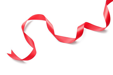 Beautiful red ribbon isolated on white background